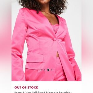 Tall fitted blazer in hot pink